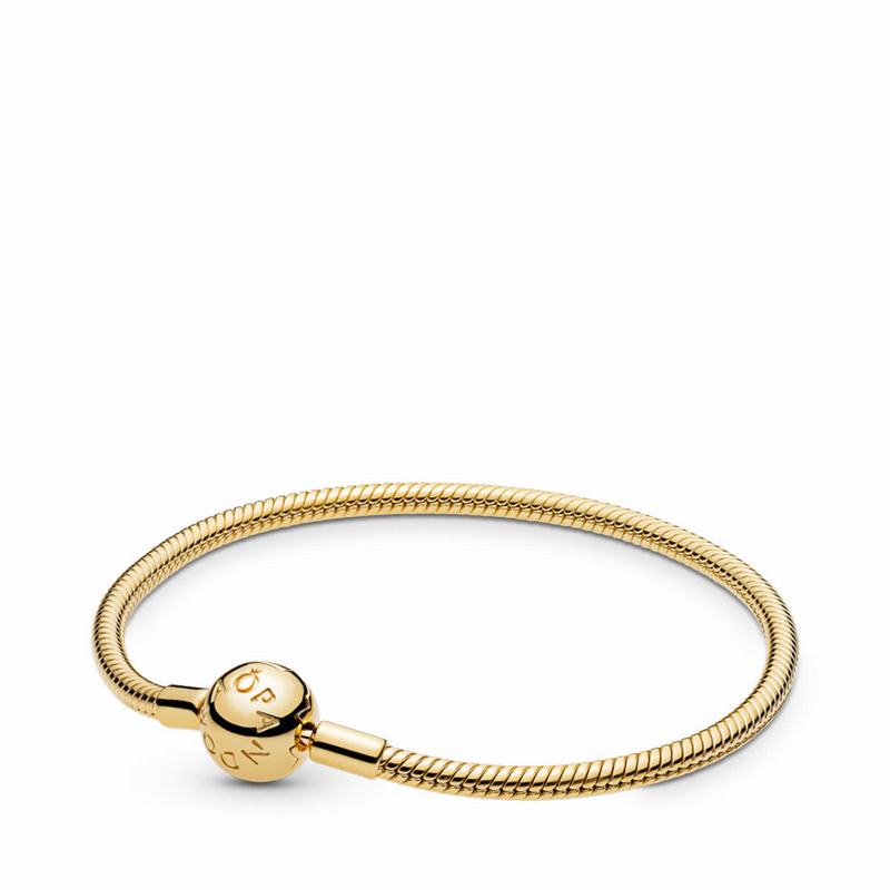 Pandora Australia Moments Snake Chain Bracelet - 18ct Gold Plated | SNFHDP407